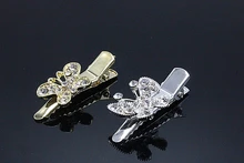 2pcs Butterfly Crystal Hair Pin Wedding Brides tiara Hair Clip Rhinestone New Hair Jewelry Silver Bridal Accessories G121-3