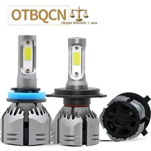 

OTBQCN 2Pcs H4 LED Bulb H7 H11 H8 H9 9005 9006 HB4 HB3 H1 H3 Car Headlight 9000LM Auto Headlamp 6000K COB Car Light LED Lamp