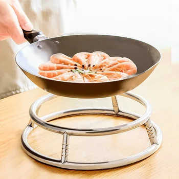 

Pot Rack Bold Line Stainless Steel Pot Holder Tube Circle Anti-hot Wok Shelf