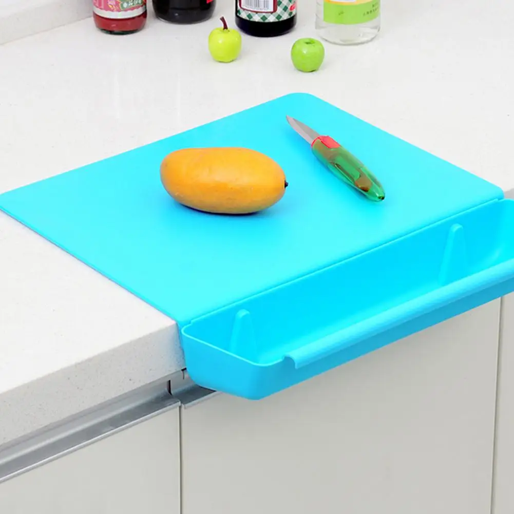 

Candy Color Kitchen Practical 2-in-1 Storage With Dish Trough Cutting Board Cutting Board Plastic Thickened Cut Fruit Board