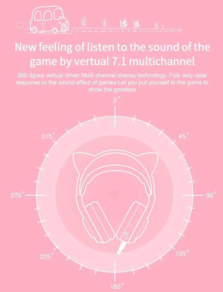 SOMIC G951 розовые наушники с кошачьими ушками Virtual 7,1 с шумоподавлением, игровые наушники, вибрационный светодиодный USB гарнитура, детские наушники для девочек, для ПК