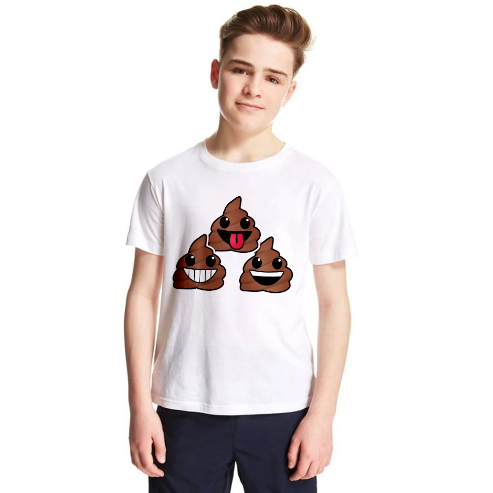 

Emoji Poop design funny t-shirt for teens boys girls fashion summer syle clothes children outwear tops tees shit emoji t shirt