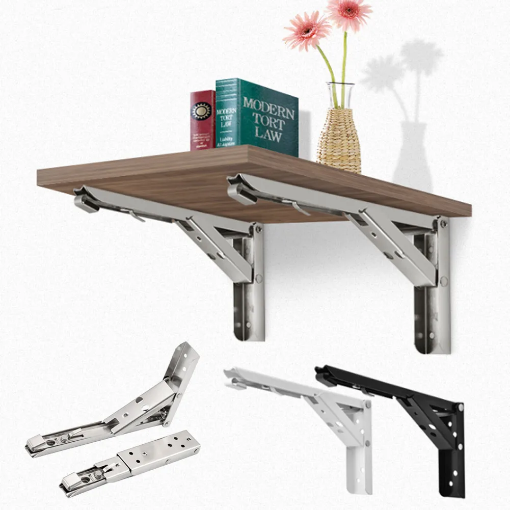 

Stainless Steel Wall Mount Triangular Storage Shelf Folding Bracket Strong Load-bearing Rack DAG-ship