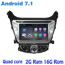 for Hyundai elantra 2014 2015 Android 7.1 Quad core Car dvd gps with wifi 4G usb bluetooth mirror link auto Stereo