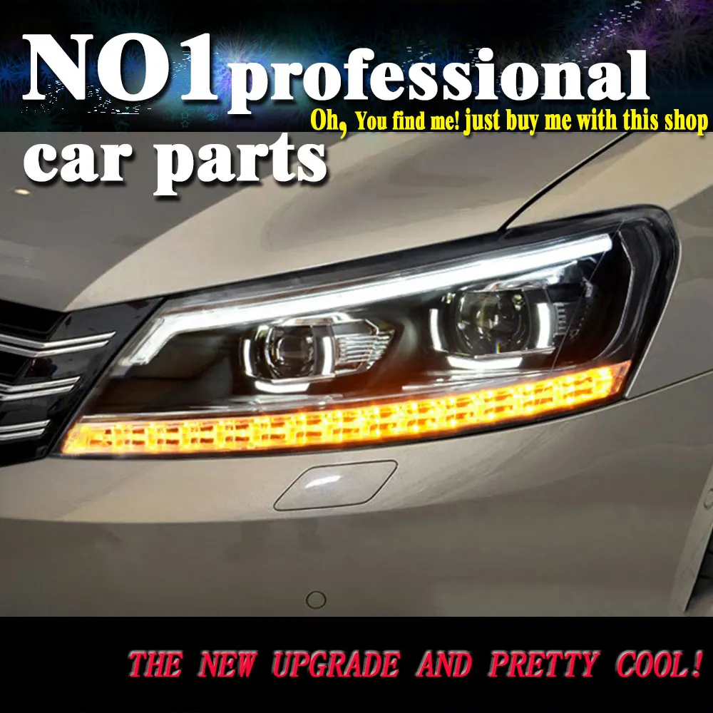 

OUMIAO Car Styling for New VW Passat B7 Headlights 2012-2015 Passat LED Headlight DRL Bi Xenon Lens High Low Beam