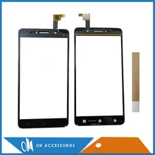 Cor preta para alcatel um toque pixi 4 8050e 8050 OT-8050G ot8050 tela de toque digitador scree com fita adhseive 1 pc/lote.