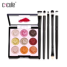 Cocute, наборы для макияжа, 2 шт., включая профессиональный макияж глаз, 12 цветов, палитра теней для век и кисть для губ, косметический инструмент