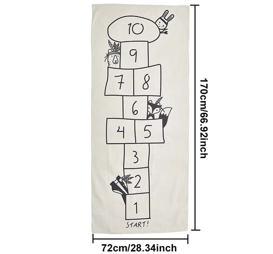 RFWCAK детский коврик для игр Прямоугольник ковер коврики цифровые шашки ползание одеяло пол ковер для детской комнаты украшение детский подарок