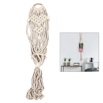 

Tassel Nordic Handmade DIY Weaving Bohemian Tassel Net Flower Pot Fdit Tapestry for Wedding Home Decor Living Room Art Ceremony
