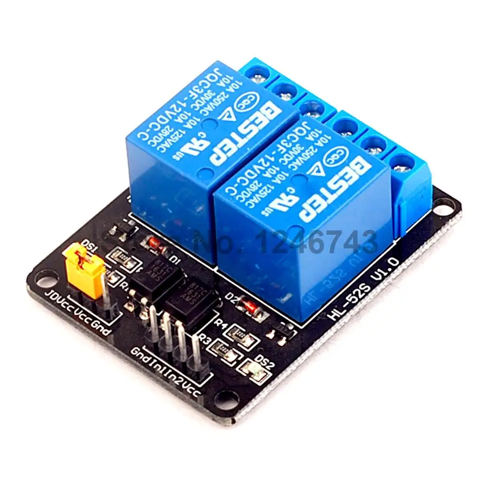 1PCS 2 Channel Relay Module 12V 2Channel Shield for Arduino