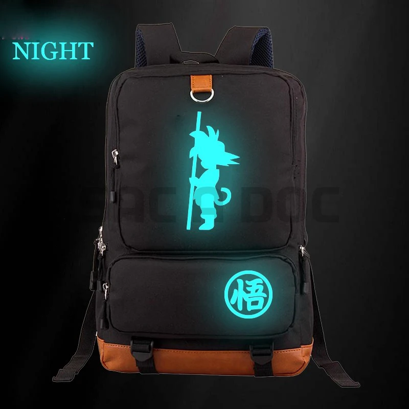 Светящийся холщовый рюкзак с драконом, Супер Саян Гоку, Вегета, школьные сумки для подростков, мальчиков и девочек, рюкзак для ноутбука, дорожные сумки