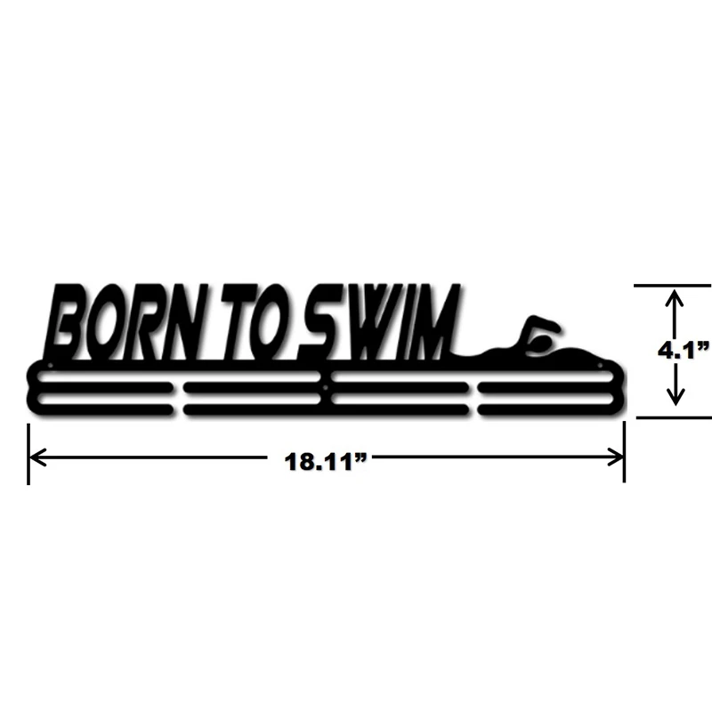 Born to swim вешалка для медалей спортивная медаль держатель для медаль «плавание» Подставка-вешалка 46 см L для 32+ медалей