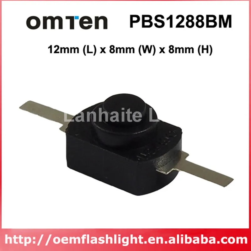 Переключатель обратного щелчка Omten PBS1288BM 12 мм (длина) x 8 (ширина) (В) черный (5 шт.) |