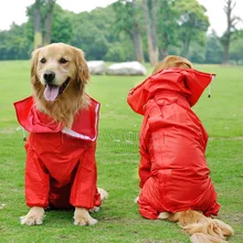 Дождевик для больших собак, водонепроницаемый дождевик, комбинезон для больших собак, золотистый ретривер, красный/синий