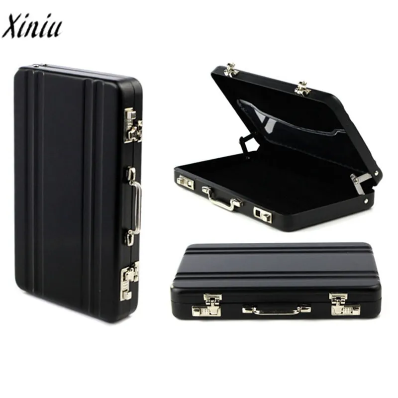 

New Pocket ID Card Holder Metal Mini Suitcase Business Bank Card Name Card Holder Case Box Tarjetero #