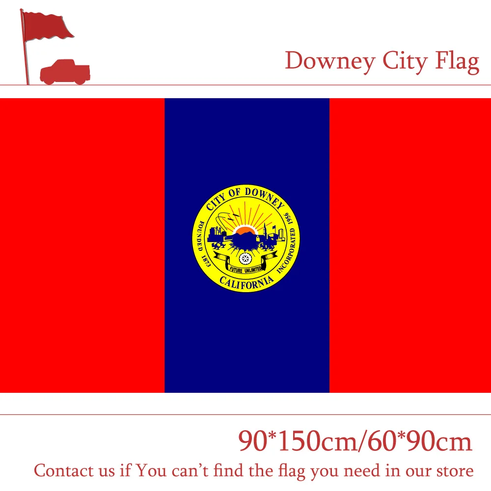 

Free shipping 90*150cm 60*90cm Flag US State of California Downey City Flag 3x5 Feet Custom Hanging Flags For Home decoration