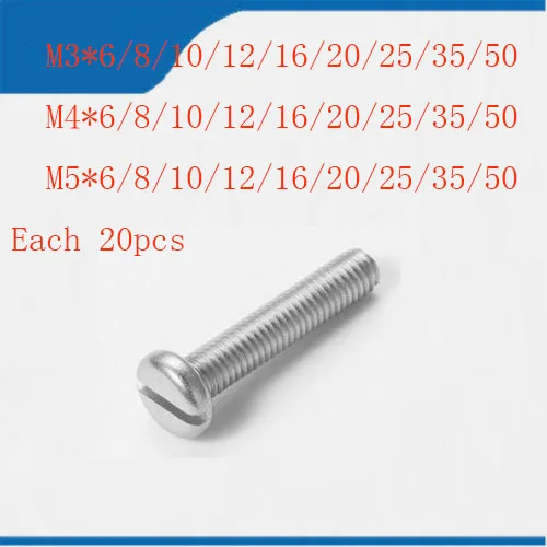 

Stainless Steel 304 Word Slotted Cheese Head Screws M3/4/5*L