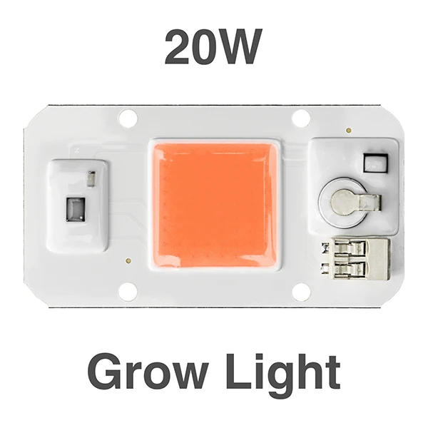 Умный IC светодиодный COB чип 50 Вт 30 Вт 20 Вт AC110V AC220V светильник для выращивания DIY дневной белый теплый белый холодный белый с регулируемой яркостью полный спектр светодиодный чип - Испускаемый цвет: 20W Grow Light