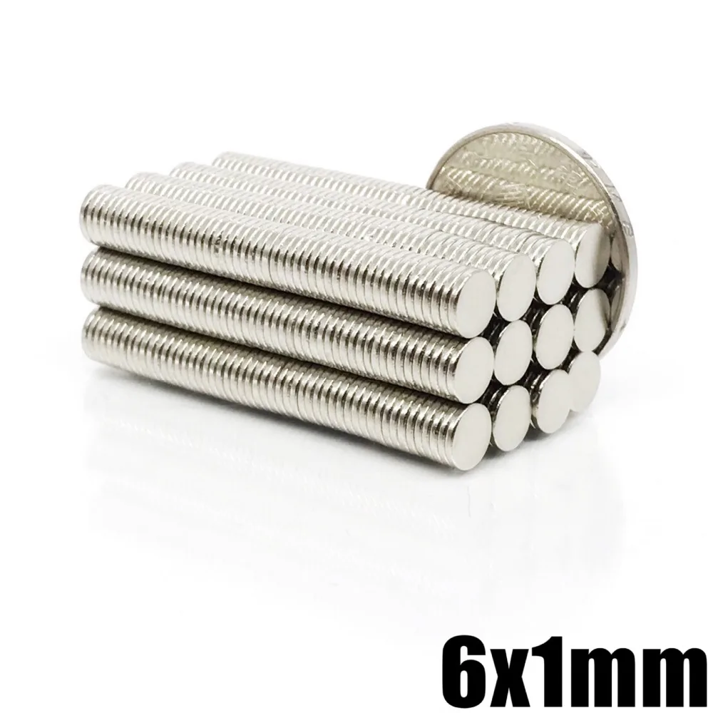 

50/100/200/500Pcs 6mm X 1mm Strong Cylinder Rare Earth Magnet 6X1 Neodymium Bulk Sheet N35 Mini Small Round Magnets Disc 6*1mm