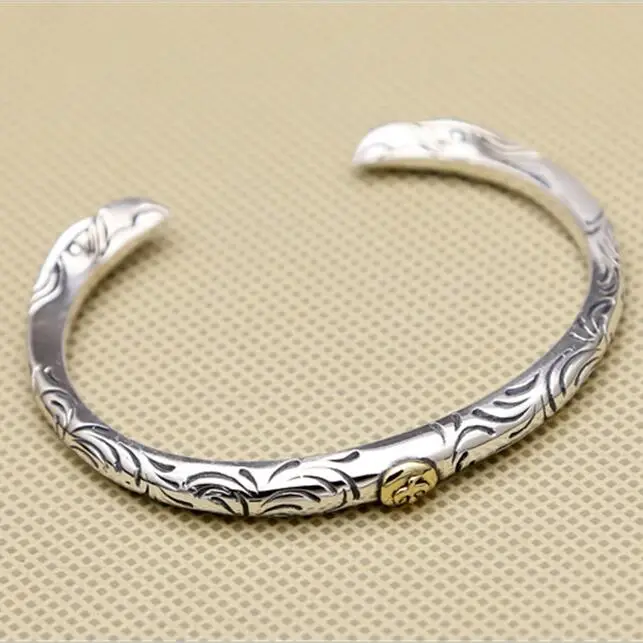 Silver 925 Twin-eagle Narrow Band Cuff Bangle Men Women 100% Sterling Silver 925 Thai Silver Jewelry Top Quality Free Gift Box цена Silver 925 Twin-eagle Narrow Band Cuff Bangle Men Women 100% Sterling Silver 925 Thai Silver Jewelry Top Quality Free Gift Box цены онлайн