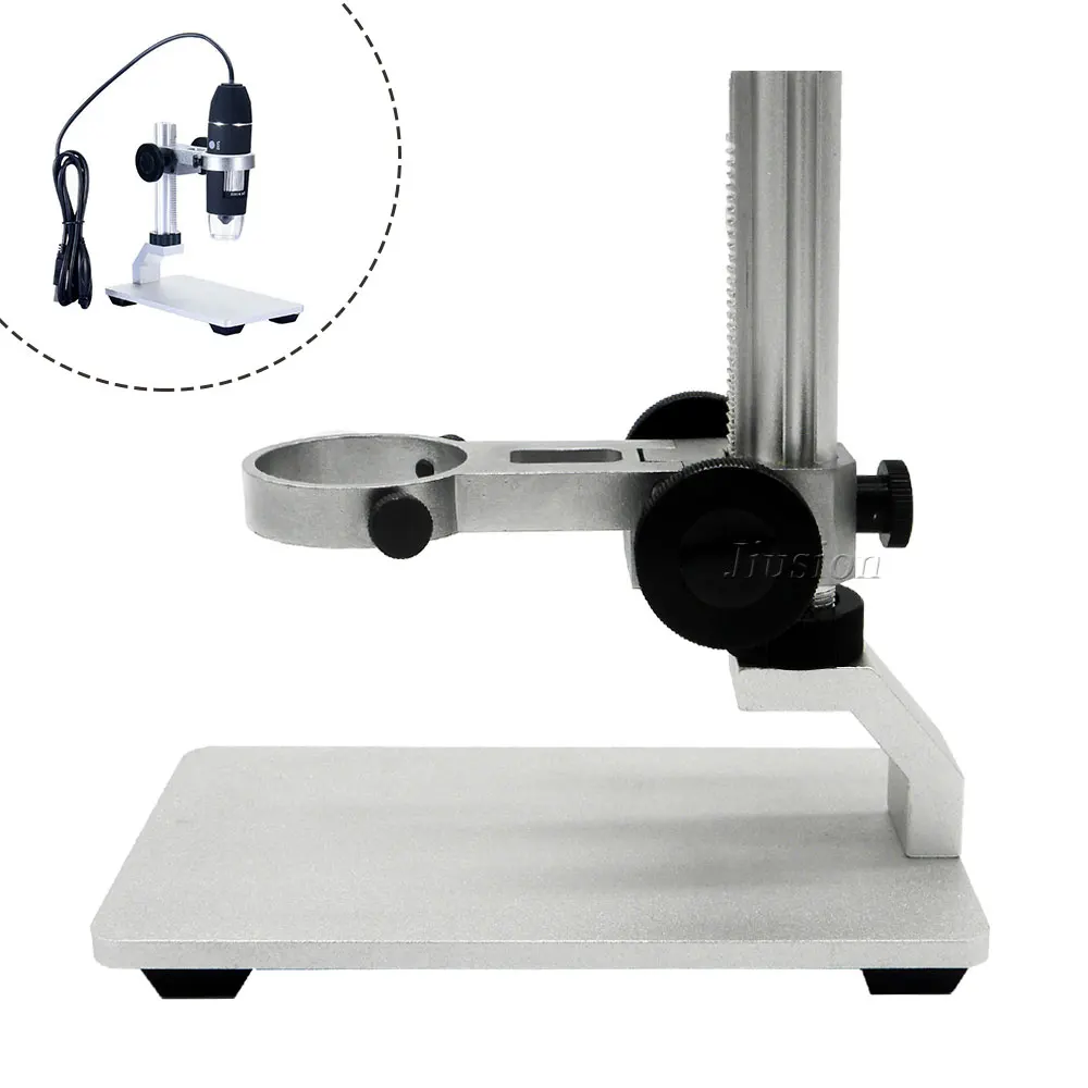 

Professional Metal Aluminium Alloy Universal Base Adjustable Stand Holder Max Support for 3.5cm Diameter USB Digital Microscope