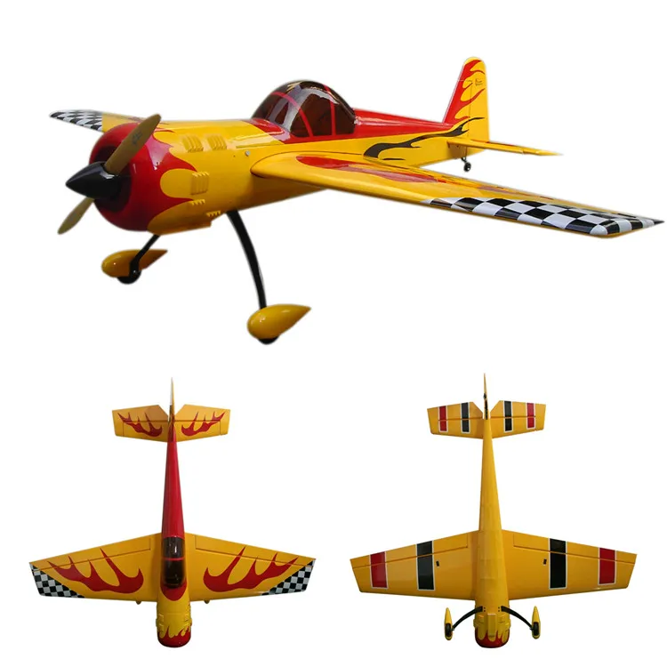 Radio Controlled Balsa Wood RC Airplane YAK 55 Flight Model Gas 50cc 3D