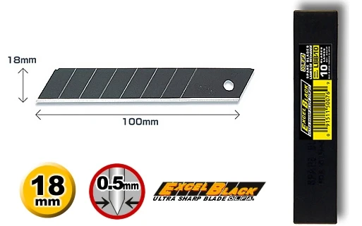 

OLFA Black Excel LBB-10 Heavy Duty 18mm Snap Off Cutter Blades 10pcs/Lot fast free shipping