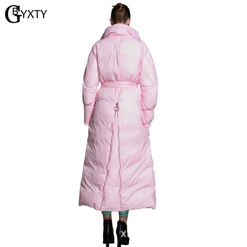 GBYXTY chaquetas plumas mujer, зимний длинный толстый большой пуховик, женское элегантное пуховое пальто на утином пуху, пуховая куртка, ZA927