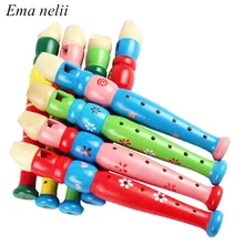 20 см красочные деревянные трубы Buglet Hooter Bugle игрушечный музыкальный инструмент для детей Детские Обучающие Развивающие игрушки для детей