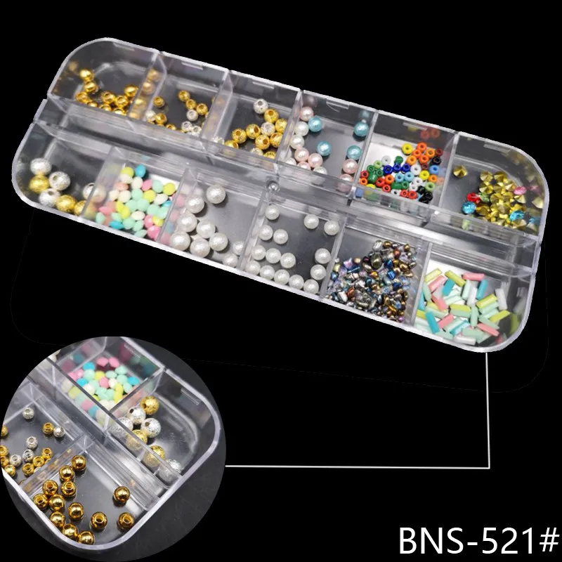 1 коробка для дизайна ногтей Стразы 3D серебро 2 мм круглый микс каплевидные 3d украшения для ногтей аппликация Смола Стразы художественные украшения - Цвет: BNS521
