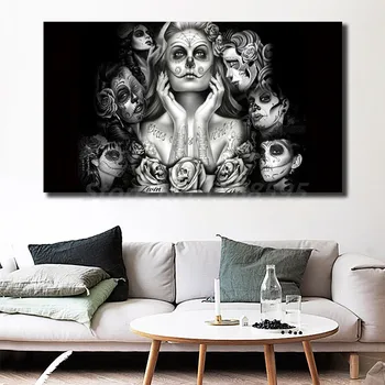 

Sugar Skull Girl Wallpaper Of Halloween Wall Art Canvas Posters Prints Painting Wall Pictures For Modern Living Room Home Decor