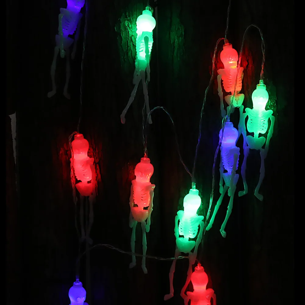 Светодиодный светильник-гирлянда, сказочный свет, батарейка с черепом, Рождество, Хэллоуин, рождественские украшения, романтические огни 1,5/3 м