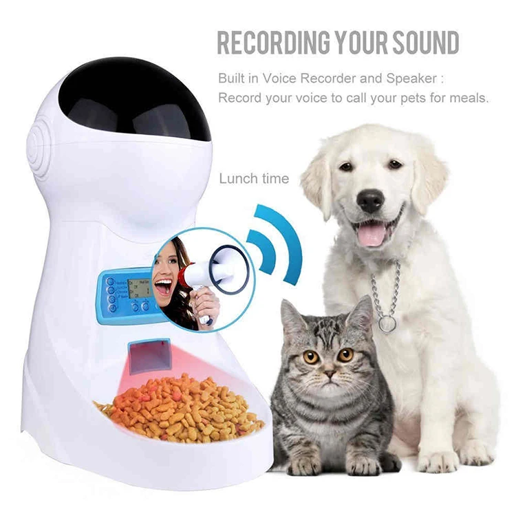 Petshy 3L автоматическая кормушка для домашних животных, запись голоса/ЖК-экран, миска для средних и маленьких собак, кошек, дозаторы для кормления, товары для домашних животных