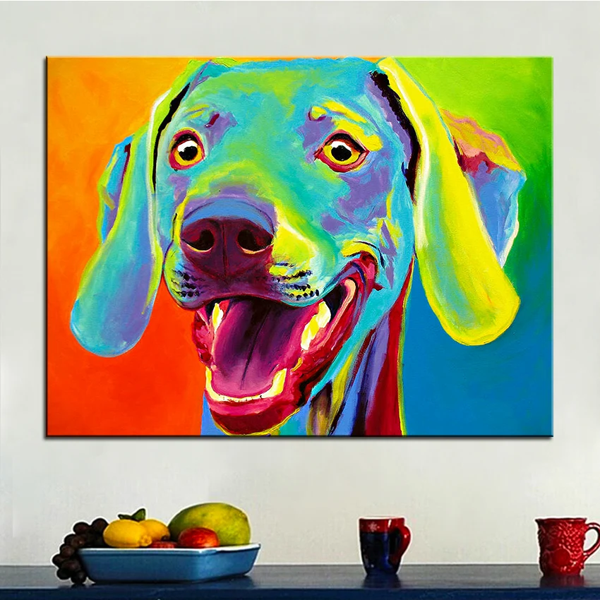 Картина маслом большого размера weimaraner taffy Настенная картина для домашнего декора