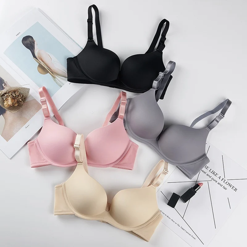 

Women One-Piece Seamless Bra Smooth Solid Push Up Underwear Intimates Bras Sexy Wire Free Female Padded Bra