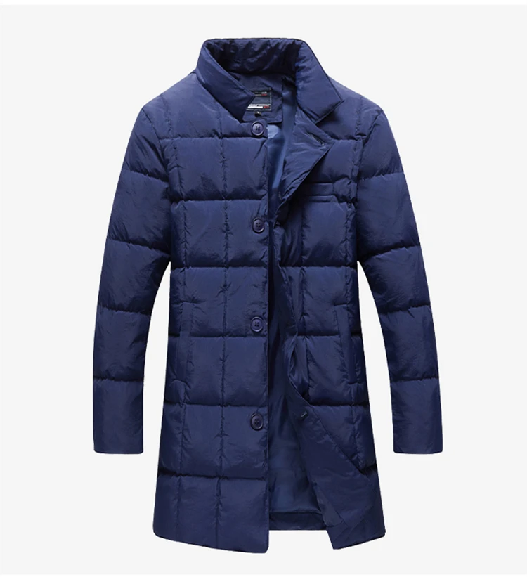 Зимняя куртка Для мужчин 2019 Новая модная однотонная длинная парка Для мужчин стенд воротник Однобортный плюс Размеры Для мужчин куртка S-5XL