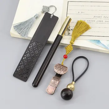 

1pcs Pane wood purple sand tassel signature pen graduation season gift set bookmark 32G teacher's day student gift