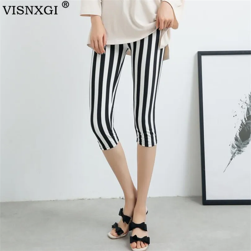 

New Brand Capris Mid Calf Women Leggings High Waisted Lattice Floral Printing Flower Sport Pant Lady's Kull Trendy Trousers K085
