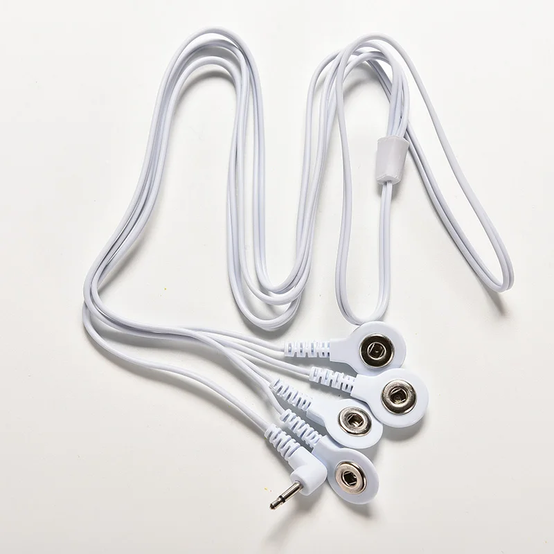 Электрод проволочная вилка 4 кнопки брекеты поддерживает электрод свинцовые провода соединительные кабели для цифровой TENS терапия машина Массажер