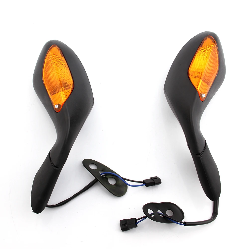

Pair Motorcycle Racing LED Turn Signals Rearview Side Rear View Mirror Accessories For Aprilia RSV1000 2004 2005 2006 2007 2008