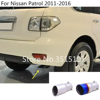 

car body styling cover muffler pipe outlet dedicate exhaust tip tail 1pcs For Nissan Patrol 2011 2012 2013 2014 2015 2016