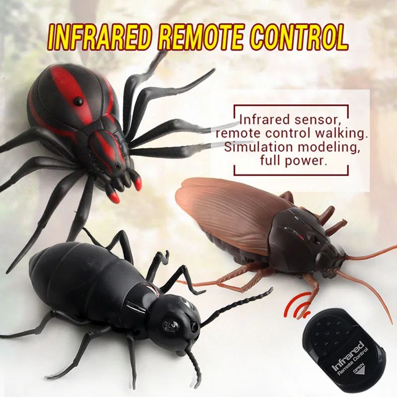 

Horror Electric wheel Infrared Remote Control Mock Fake Simulation Big Cockroach Spider Toy Prank Insects Joke Scary Trick Gift