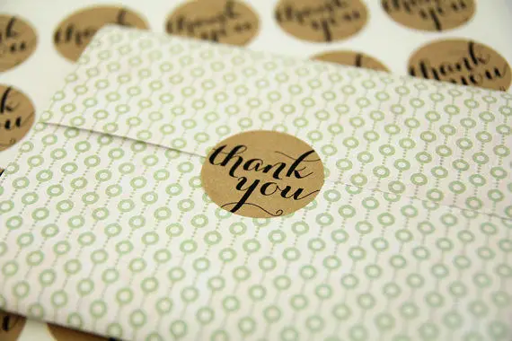 

Wholesale (100pcs/lot) Kraft Seal Label Sticker 'Thank You' Circle Point Sticke(3.8cm)r Free shipping