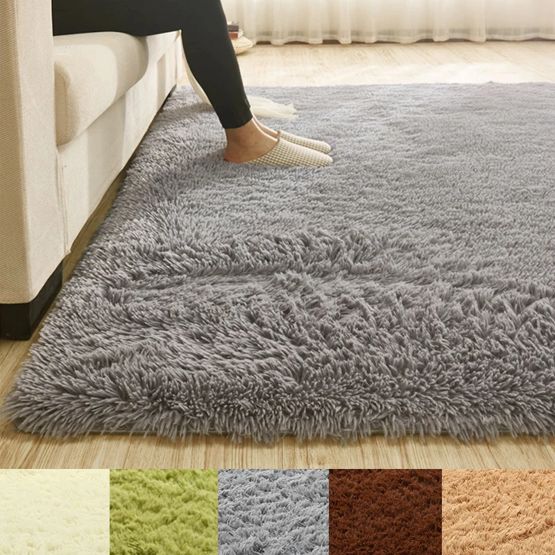 

Super Soft Fluffy Anti-Skid Shaggy Area Rug Dining Room Bedroom Bathroom Carpet Floor Mat Home Decor