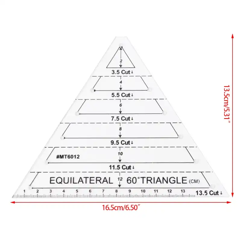 home use 60 degree equilateral triangular quilting ruler template diy sewing craft tool diy knitting craft accessory ruler template