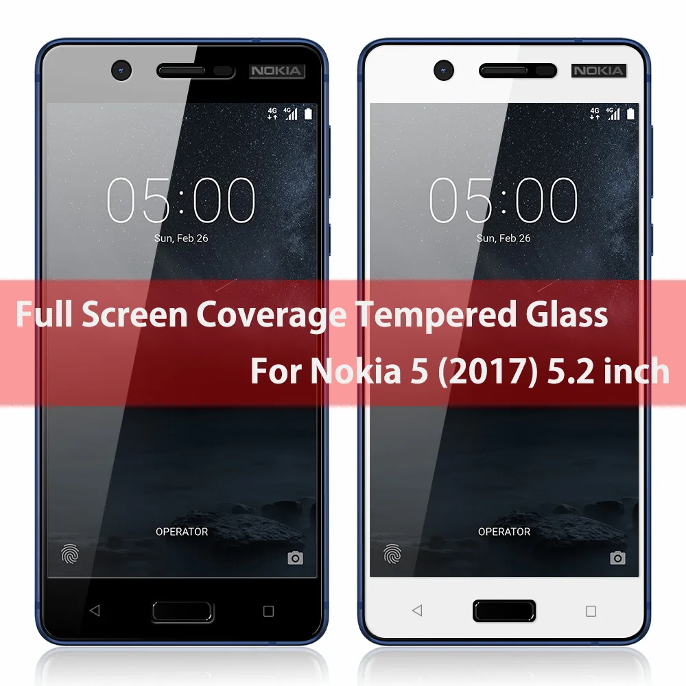 KNO1363_1_Full Screen Cover Tempered Glass for Nokia 5 5.2 inch