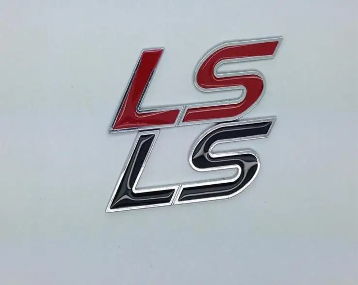1pc Chrome Metal Black Red LS Car Stickers Emblems Decorations Full