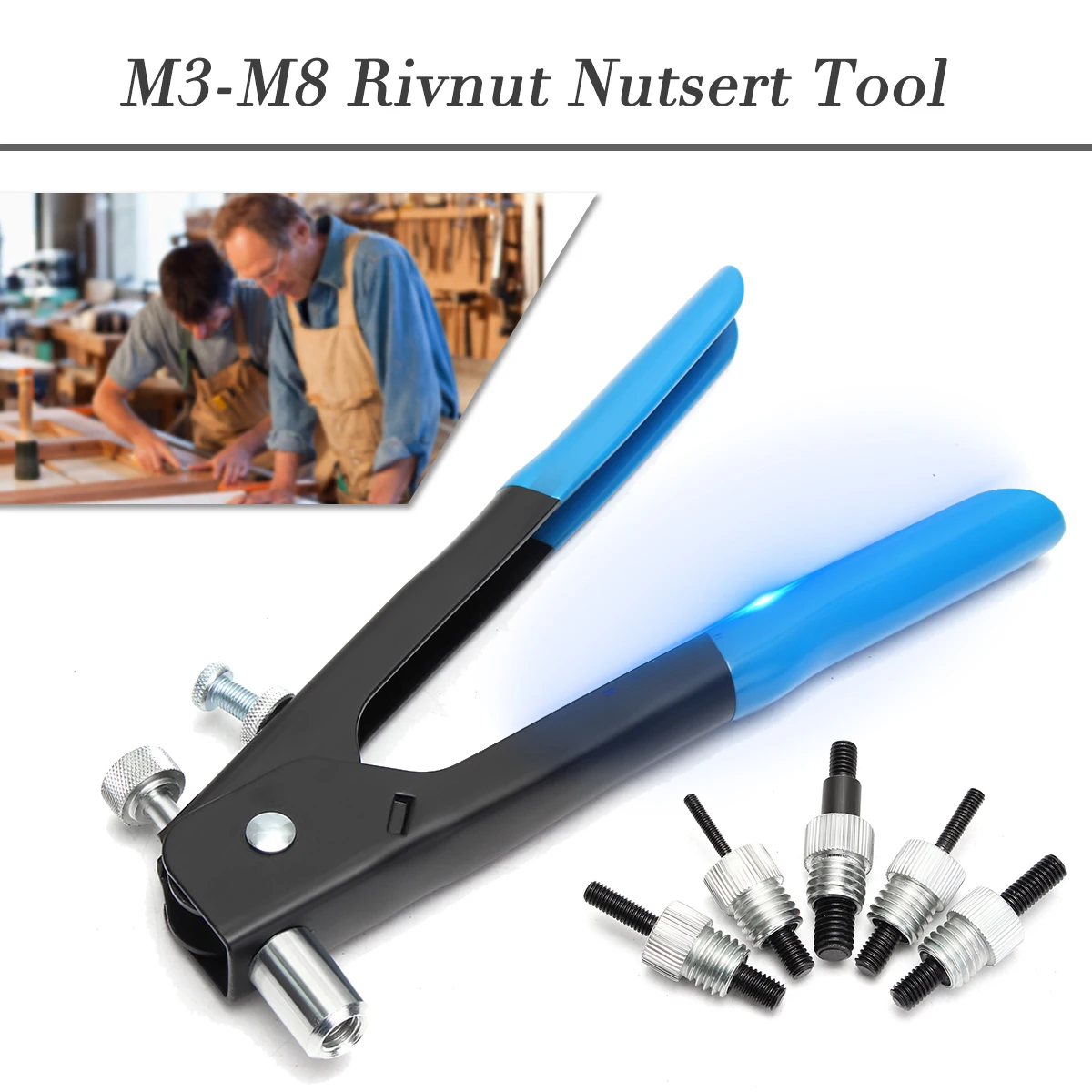 

Doersupp (M3-M8) Screw Gunn Repair Tools Set Heavy Duty Rivnut Nutsert Tool Different Threaded nut Nail Gunn Hand