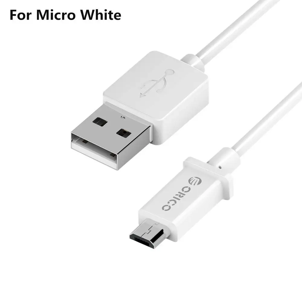 ORICO USB кабель для Iphone 8 7 6s plus X Ipad зарядный кабель USB с подсветкой синхронизировать мобильный телефон зарядное устройство Шнур адаптер данных 1 м - Цвет: For Micro White