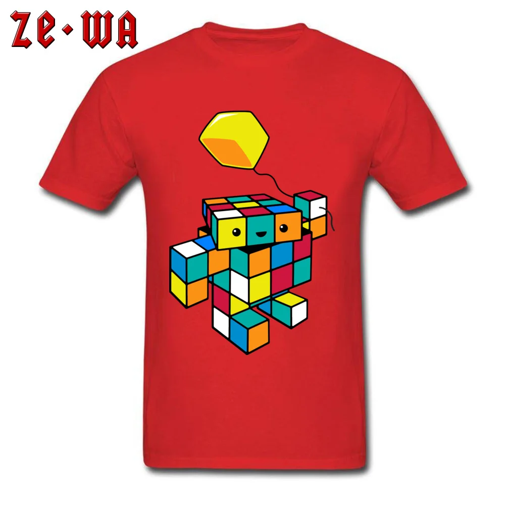 CUBE WITH A CUBE Cool T-shirts for Men 100% Cotton Lovers Day Tops & Tees Custom Tops Tees Short Sleeve Family O-Neck CUBE WITH A CUBE red